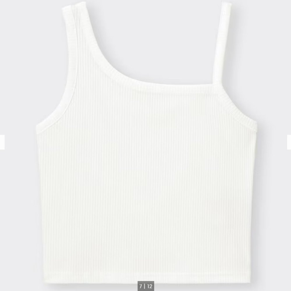 Brand new asymmetric ribbed tank top